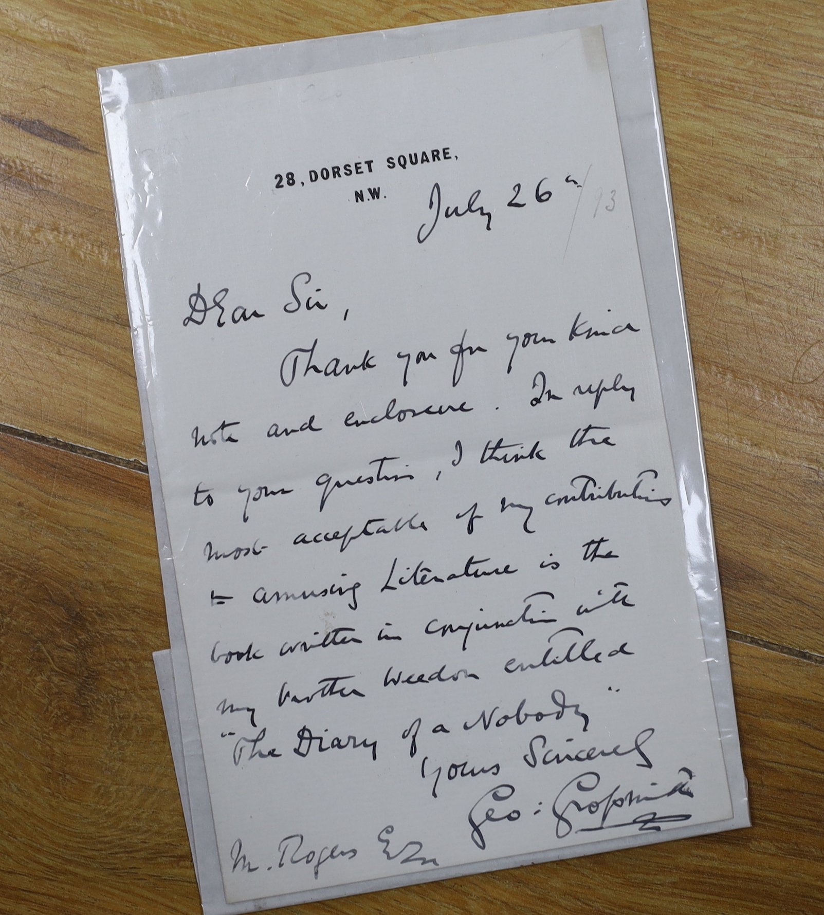 D’Oyly Carte and Gilbert & Sullivan interest; an archive of related paperwork, autographs, photographs, etc. including; a letter from Rupert D’Oyly Carte dated 3.7.25, a letter from Helen D’Oyly Carte dated 30 April 1909